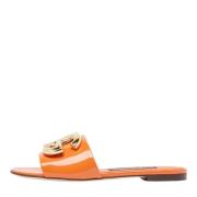 Pre-owned Leather flats Dolce & Gabbana Pre-owned , Orange , Dames