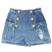 Pre-owned Denim bottoms Balmain Pre-owned , Blue , Dames