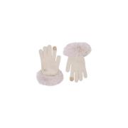 Faux Fur Gebreide Handschoenen Liu Jo , Beige , Dames