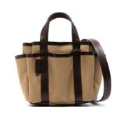 Bruin leren schoudertas met whipstitch-details Max Mara , Brown , Dame...