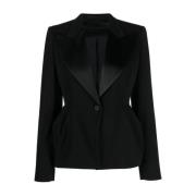 Zwarte Proteo Peplum Blazer Jas Max Mara , Black , Dames