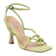 Leren sandaal met 9 cm hak Pinko , Green , Dames