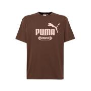 Maxi Logo Crew Neck T-Shirt Puma , Brown , Heren