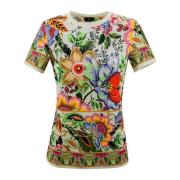 Bloemenprint Katoenen Jersey T-shirt Etro , Multicolor , Dames