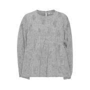 Grijze Linnen Flared Blouse Henrik Vibskov , Gray , Dames