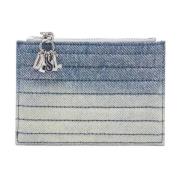 Card holder in leather and quilted denim Diesel , Blue , Dames