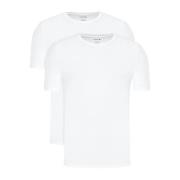 2-Pack Stretch Katoenen T-Shirts Lacoste , White , Heren