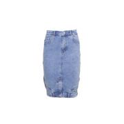 Omgekeerde Denim Rok Moschino , Blue , Dames