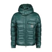 Gewatteerde Hoodie Jas Moncler , Green , Heren