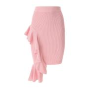 Roze Hoge Taille Ruffle Rok Moschino , Pink , Dames