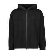 Hoodie met Logo Print Moncler , Black , Heren