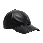 Leather baseball cap with embossed logo Diesel , Black , Heren