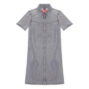 Buttoned shirt dress in light denim Diesel , Gray , Dames