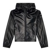 Hooded jacket in coated fabric Diesel , Black , Dames