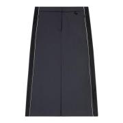 Midi skirt in wool blend and double knit Diesel , Gray , Dames