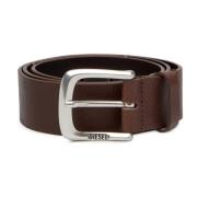 Leather belt with Jacron Patch Diesel , Brown , Unisex