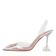 Pre-owned Plastic heels Amina Muaddi Pre-owned , Beige , Dames
