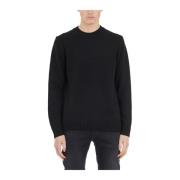 Wollen Crewneck Trui Paolo Pecora , Black , Heren