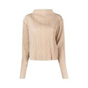 Warm Sand Plissé Top Henrik Vibskov , Beige , Dames