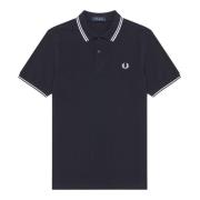 Marino/Blanco Twin Tipped Polo Shirt Fred Perry , Blue , Heren