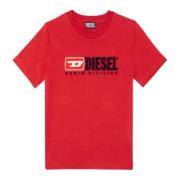 T-shirt with fleece patches Diesel , Red , Dames