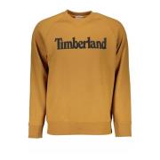 Bruine Logo Print Sweater Katoen Timberland , Brown , Heren