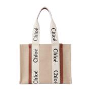 Woody Tote Tas Chloé , Brown , Dames