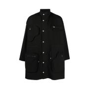 Zwarte Field Jacket met Hoge Hals Henrik Vibskov , Black , Heren