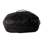 Ripstop Rugzak met Leren Details Moncler , Black , Heren