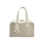 Pre-owned Leather shoulder-bags Hermès Vintage , White , Dames