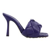 Leather heels Bottega Veneta , Purple , Dames
