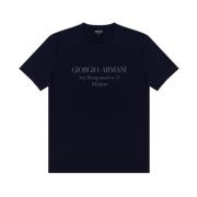 Logo T-shirt Giorgio Armani , Black , Heren
