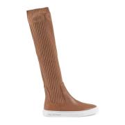 Elastische Leren Sneakerlaars Dee Ocleppo , Brown , Dames