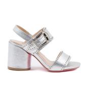 Zilveren Leren Hoge Hak Sandalen Dee Ocleppo , Gray , Dames