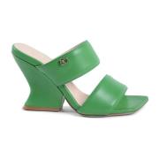 Groene Square-Toed Marty Sandalen Dee Ocleppo , Green , Dames