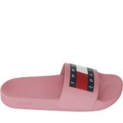 Roze Flag Pool Slides Flip Flops Tommy Jeans , Pink , Dames