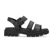 Zwarte Casual Platte Sandalen Vrouwen Remonte , Black , Dames