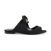 Platte Sandaal met Strik Detail Dee Ocleppo , Black , Dames