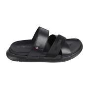 Zwarte platte sandalen Density Mix Tommy Hilfiger , Black , Heren