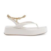 Gouden Ketting Sleehak Sandalen Dee Ocleppo , Beige , Dames