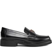 Zwarte leren loafers voor vrouwen Guess , Black , Dames