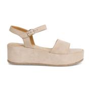 Beige Casual Open Platte Sandalen Tamaris , Beige , Dames