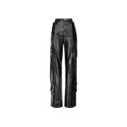 Zwarte Gecoate Denim Cargo Broek Chiara Ferragni Collection , Black , ...