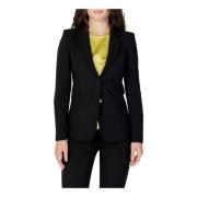 Zwarte Knoopsluiting Revers Blazer Vrouwen Sandro Ferrone , Black , Da...