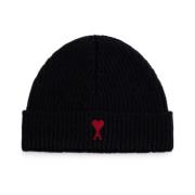 Hartvriend Beanie Ami Paris , Black , Heren