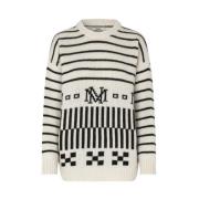 Zwart/Winter Wit Lefty Sweater Mads Nørgaard , White , Dames