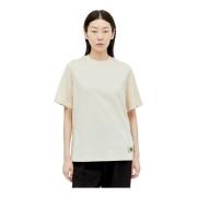 Katoenen T-shirt met EKD-patch Burberry , Beige , Dames