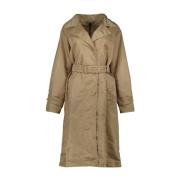 Klassieke Lange Trenchcoat Moncler , Brown , Dames