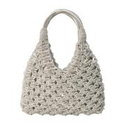 Rock Crystal Handgeweven Tas Hibourama , Gray , Dames