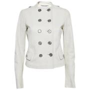 Pre-owned Leather outerwear Dolce & Gabbana Pre-owned , White , Dames